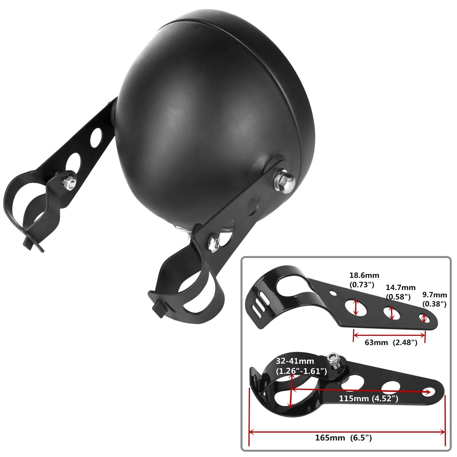 Zzjaubi 5.75 5 3/4Inch Black Led Motorcycle Headlight Housing Bucket Compatible With Shadow Cafe Racer Bobber Cruiser Suzuki Kawasaki